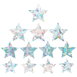 Rainbow Prism Paster, Window Sticker Decorations, Star, Colorful, 8cm, 9cm, 10cm, 12pcs/set(DIY-WH0203-78)