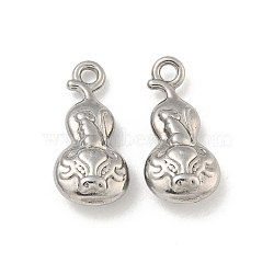 Non-Tarnish 304 Stainless Steel Pendants, Gourd Charms, Stainless Steel Color, 19.5x9.5x5mm, Hole: 1.8mm(STAS-N103-83P)