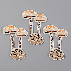 Computerized Embroidery Cloth Iron on/Sew on Patches, Appliques, Costume Accessories, Mushroom, Colorful, 71x52x1.5mm(X-DIY-S040-074)