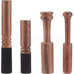 Olycraft 4Pcs 4 Style Mahogany Striker, Grinding Rod, for Singing Bowl Accessories, Household Supplies, Coconut Brown, 20~27x125~177mm, 1pc/style(AJEW-OC0003-66)