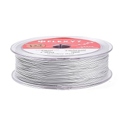 7-Strand Round Nylon Coated Steel Wire, Beading Wire for Necklaces Bracelets, Import From Japan, Silver, 0.5mm, about 328.08 Feet(100m)/Roll(TWIR-T002-01A-01)