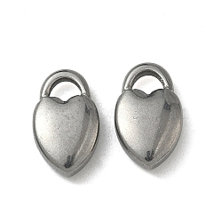 304 Stainless Steel Charms, Heart, Stainless Steel Color, 13.5x8x3.5mm, Hole: 3.5x3mm(STAS-P422-08P)