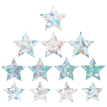 Rainbow Prism Paster, Window Sticker Decorations, Star, Colorful, 8cm, 9cm, 10cm, 12pcs/set