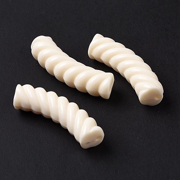 Opaque Acrylic Beads, Twist, Curved Tube, Old Lace, 33x12x8.5mm, Hole: 1.6mm, about 308pcs/500g
