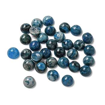 Dyed Natural Blue Agate Cabochons, Half Round, 5x2.5mm