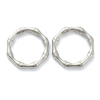 Non-Tarnish 304 Stainless Steel Linking Rings, Ring, Stainless Steel Color, 15.5x15x2mm, Inner Diameter: 12mm