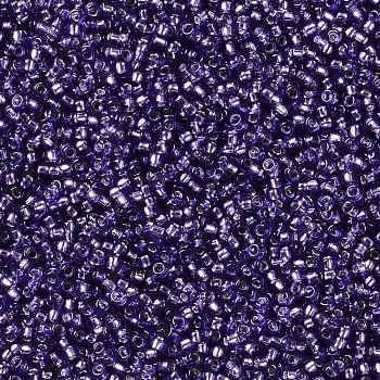 TOHO Round Seed Beads, Japanese Seed Beads, (2224) Silver-Lined Transparent Purple, 15/0, 1.5mm, Hole: 0.7mm, about 135000pcs/pound