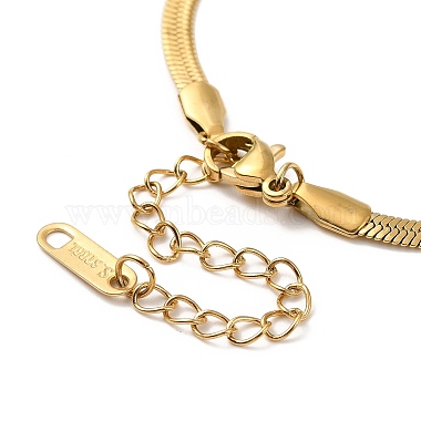 Ion Plating(IP) 304 Stainless Steel Herringbone Chain Bracelet for Men Women(BJEW-E058-01B-G)-3
