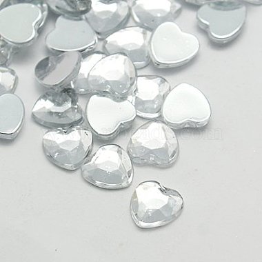 18mm Clear Heart Acrylic Rhinestone Cabochons