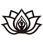 Iron Wall Hanging Decorative, with Screws, Lotus, Metal Wall Art Ornament for Home, Electrophoresis Black, 300x188mm(HJEW-WH0013-065)
