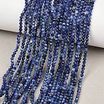 Natural Sodalite Beads Strands, Round, Faceted, 2~2.5mm, Hole: 0.5mm, about 191pcs/strand, 15.43''(39.2cm)(G-B175-D09-2mm)