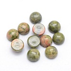 Natural Unakite Cabochons, Half Round, 6x3~3.5mm(X-G-P393-R31-6mm)