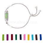Stainless Steel Slider Bracelets, with Fibre Perfume Pads, Column, Clover, 9-1/8 inch(23cm)(BJEW-WH0023-33A)