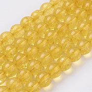 Citrine Beads Strands, Round, Synthetic Crystal, Dyed & Heated, 10mm, Hole: 1mm, about 39pcs/strand, 15.5 inch(X-G-C076-10mm-6A)