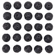 4 Strand Natural Lava Rock Round Beads Strands, 8mm, Hole: 1mm, about 47pcs/strand, 15.7 inch(G-GO0001-02)