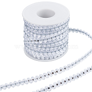 25M Metallic Yarn Lace Ribbons, Jacquard Ribbon, Garment Accessories, White, 1/4 inch(8mm)(OCOR-GF0003-09K)