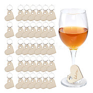 1 Set Wood Wine Glass Charms, with Brass Hoop Earring Findings and Brass Smooth Round Beads, 1Pc Metallic Marker Pens, Mixed Color, 75mm, 35pcs/set(AJEW-GL0001-65)