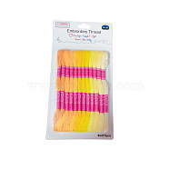 12 Skeins 12 Colors 6-Ply Polyester Embroidery Floss, Cross Stitch Threads, Gradient Color, Yellow, 0.4mm, about 8.75 Yards(8m)/Skein(PW-WG76902-04)