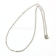 304 Stainless Steel Necklaces Women Cable Chain Necklaces, Stainless Steel Color, 16.5 inch(41.9cm)(X-NJEW-C079-01B)