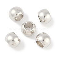 CCB Plastic Round Beads, Silver, 17x12.5mm, Hole: 9.5mm(ALUM-U001-07B-11)