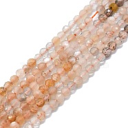 Natural Multi-Moonstone Beads Strands, Faceted, Round, 3mm, Hole: 0.7mm, about 132pcs/strand, 15.16''~15.55''(38.5~39.5cm)(G-P457-A02-24)