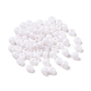 Opaque Acrylic Beads, Rondelle, White, 5x3.5x3.5mm, Hole: 1.8mm, about 8500pcs/500g(SACR-Q195-01)