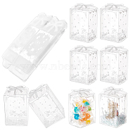 Transparent PVC Candy Treat Gift Box, Heart Print Wedding Party Packaging Box, Rectangle, Clear, Finished Product: 4.5x5x7.5cm, Unfold: 15.5x9.5x0.05cm(CON-WH0085-58A)