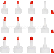 45 Sets 3 Style PE Plastic Bottle Replacement Caps, for Squeeze Bottle, White, 10~49.5x8.5~31.5mm, 15sets/style(KY-BC0001-26)