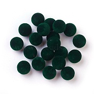 Flocky Acrylic Beads, Half Drilled, Round, Dark Slate Gray, 14mm, Hole: 1.6mm(OACR-I001-14mm-L07)