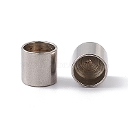 201 Stainless Steel Cord Ends, End Caps, Column, Stainless Steel Color, 8x8mm, Inner Diameter: 6.8mm(STAS-G288-01E-P)