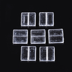 Transparent Acrylic Beads, Square, Clear, 16.5x16.5x4mm, Hole: 1.4mm(X-TACR-S134-005)