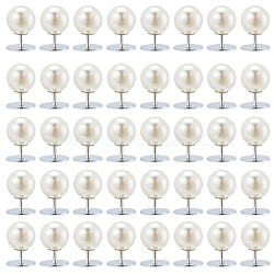 40Pcs Plastic Cap Nail Button, Clothes & Hat Accessories, Round, Platinum, 13.5x10mm(DIY-GF0011-50)