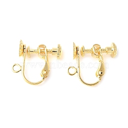 316 Surgical Stainless Steel Clip-on Earring Findings, Real 18K Gold Plated, 15x17x5.5mm(STAS-Z127-02G)