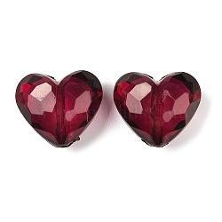 Transparent Acrylic Beads, Heart, Purple, about 25mm long, 28.5mm wide, 16mm thick, hole: 3mm, about 88pcs/500g(PL318Y-8)