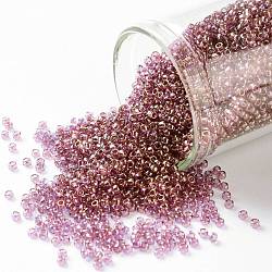 TOHO Round Seed Beads, Japanese Seed Beads, (203) Gold Luster Light Amethyst, 15/0, 1.5mm, Hole: 0.7mm, about 3000pcs/10g(X-SEED-TR15-0203)