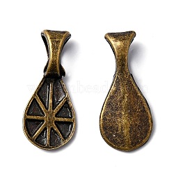 Tibetan Style Glue-on Flat Pad Bails, Cadmium Free & Nickel Free & Lead Free, Antique Bronze, 16x7x4.5mm, Hole: 4.5x3mm(X-TIBEP-2406-AB-FF)