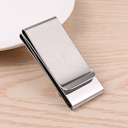 Tarnish Resistant 304 Stainless Steel Money Clips, Stainless Steel Color, 59.5x25.5x13mm(STAS-I058-02)