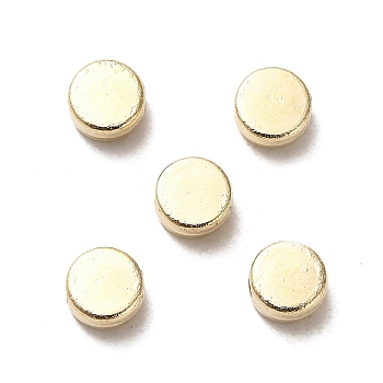 CCB Plastic Beads, Flat Round, Golden, 6x3mm, Hole: 1.4mm