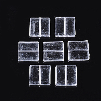 Transparent Acrylic Beads, Square, Clear, 16.5x16.5x4mm, Hole: 1.4mm