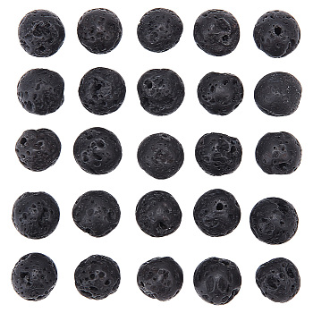 4 Strand Natural Lava Rock Round Beads Strands, 8mm, Hole: 1mm, about 47pcs/strand, 15.7 inch