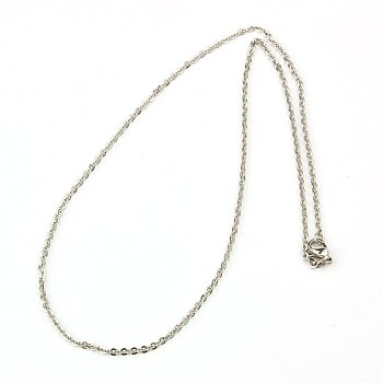 304 Stainless Steel Necklaces Women Cable Chain Necklaces, Stainless Steel Color, 16.5 inch(41.9cm)