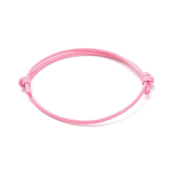 Korean Waxed Polyester Cord Bracelet Making, Pearl Pink, Adjustable Diameter: 40~70mm