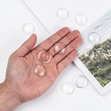 Cabochons en verre transparent(X-GGLA-R026-25mm)-7