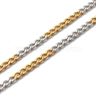 304 de acero inoxidable de dos tonos collares de cadena acera(NJEW-JN03541)-4