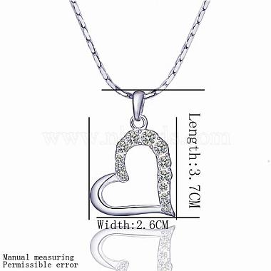 Trendy Real Platinum Plated Eco-Friendly Tin Alloy Czech Rhinestone Heart Pendant Necklaces(NJEW-BB13780-P)-4