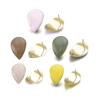 Light Gold Mixed Color Alloy Stud Earrings