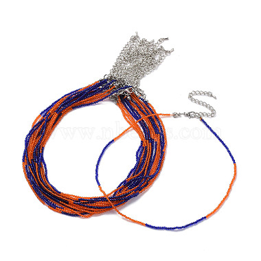 Dark Orange Rondelle Glass Necklaces