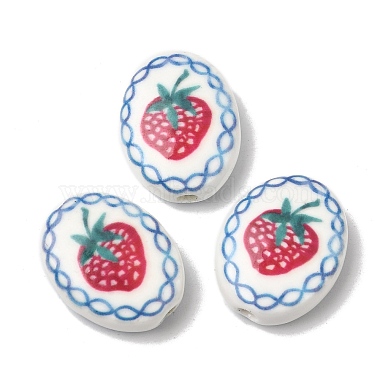 Hand Painted Oval Porcelain Beads(PR-CBA03B0-01D)-1