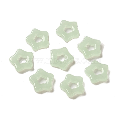 Honeydew Star Lampwork Beads