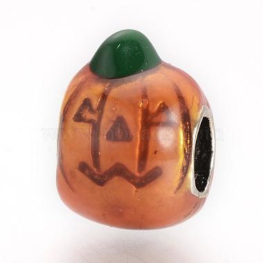 13mm DarkOrange Pumpkin Alloy+Enamel Beads